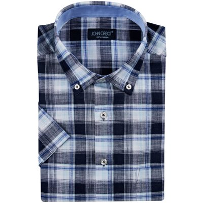 John Cabot Overhemd korte mouw blauw 39 40 bestellen Albert Heijn