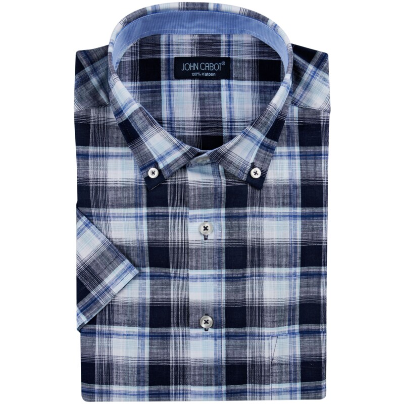 Een afbeelding van John Cabot Overhemd korte mouw blauw 41-42