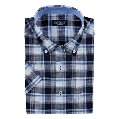 pdp-image-John Cabot Overhemd korte mouw blauw 43-44