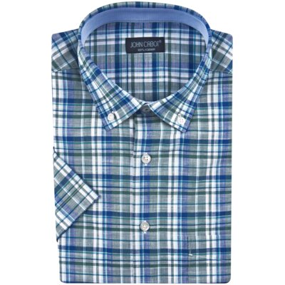 pdp-image-John Cabot Overhemd korte mouw groen 39-40
