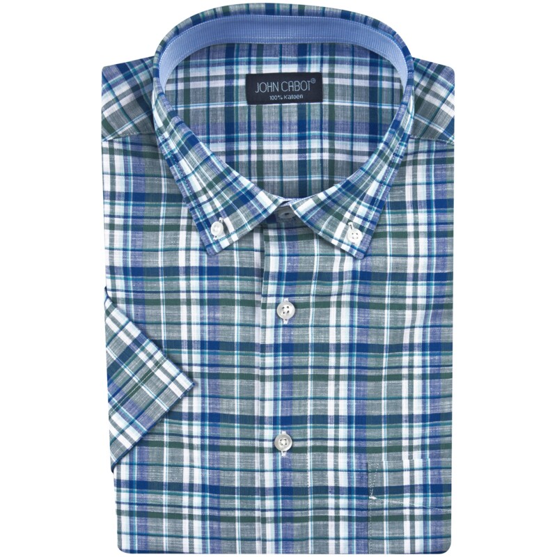 Een afbeelding van John Cabot Overhemd korte mouw groen 43-44