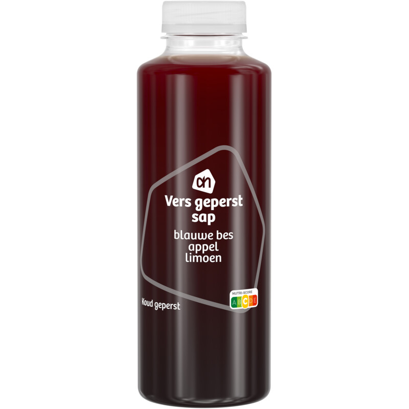 Een afbeelding van AH Vers geperst sap blauwe bes appel limoen