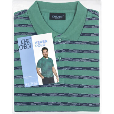pdp-image-John Cabot Heren polo groen streep XL