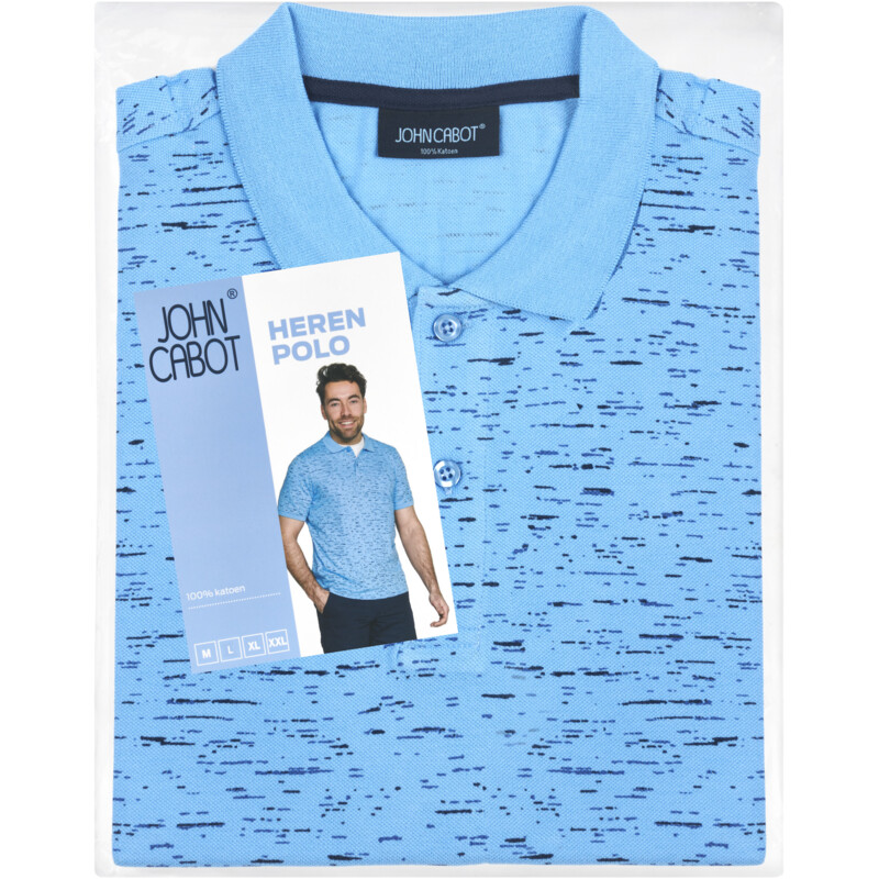 Een afbeelding van John Cabot Heren polo licht blauw XXL