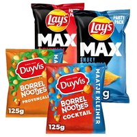 Een afbeelding van Lay's & Duyvis borrel box noten & chips