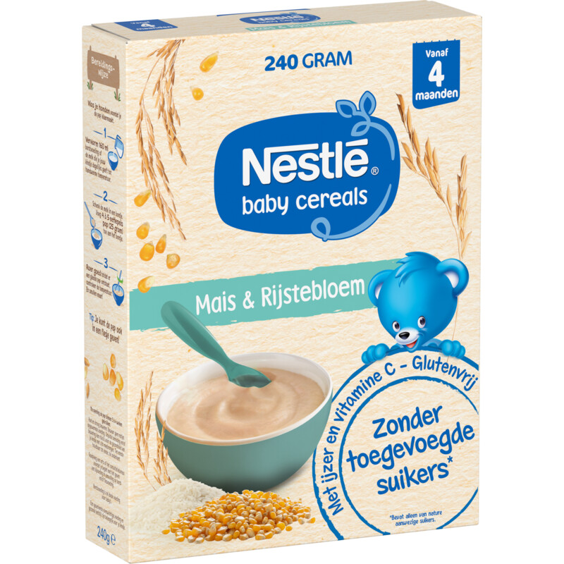 Een afbeelding van Nestlé Baby cereals mais & rijstebloem 4m+