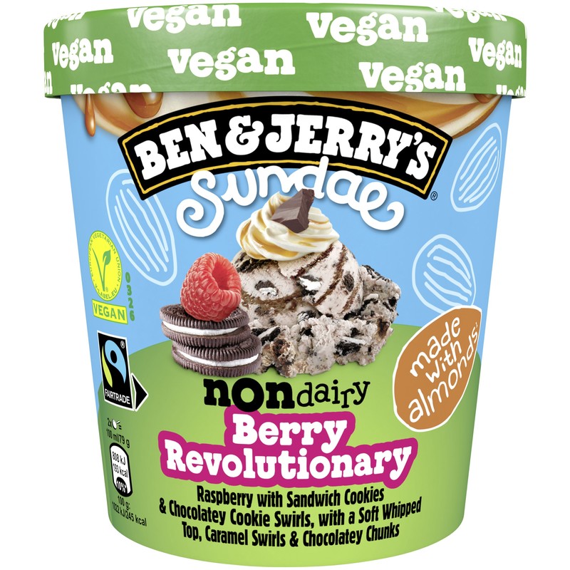 Een afbeelding van Ben & Jerry's Non-dairy berry revolutionary sundae