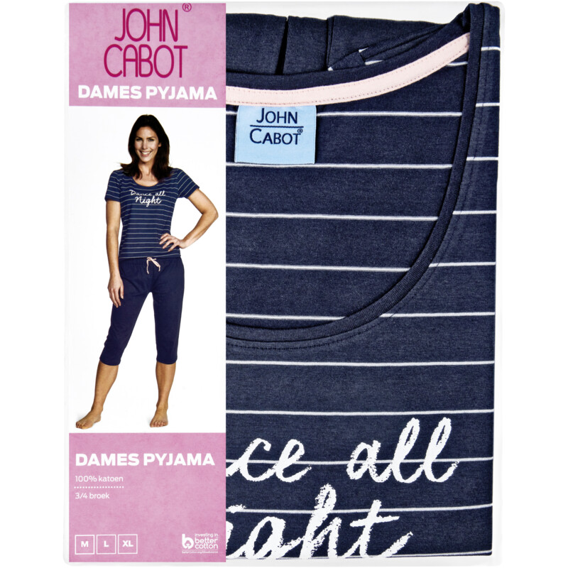 Een afbeelding van John Cabot Dames shortama blauw M