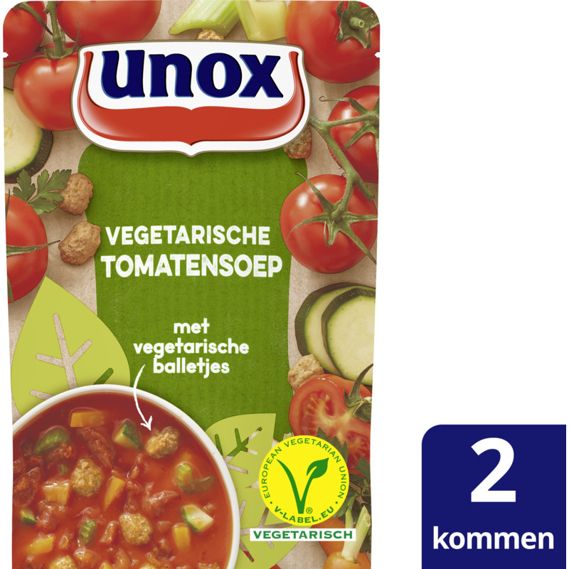 Een afbeelding van Unox Tomatensoep met vega ballen