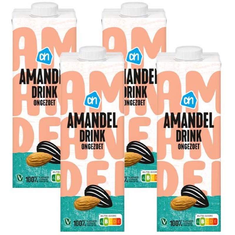 Een afbeelding van AH Amandel drink ongezoet 4-pack