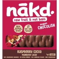 Een afbeelding van Nakd. Vegan chocolish raspberry cocao bars