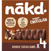 Een afbeelding van Nakd. Vegan chocolish double cocao bars