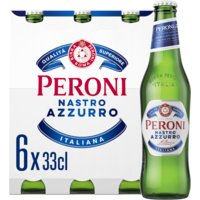 Een afbeelding van Peroni Nastro azzurro Italiaans bier 6-pack