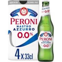 Een afbeelding van Peroni Nastro azzurro Italiaans bier 0.0 4-pack