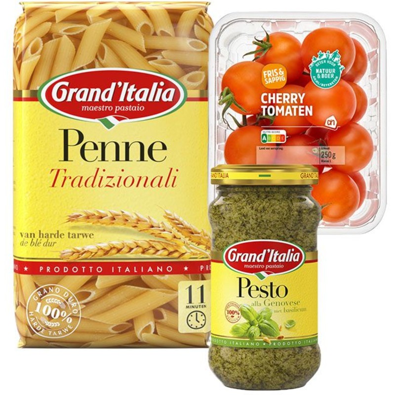 Een afbeelding van Grand'Italia pasta pesto met tomaten	
