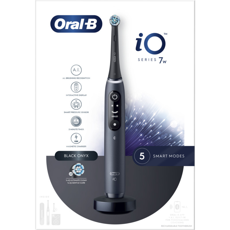 Een afbeelding van Oral-B Io 7n zwarte elektrische tandenborstel