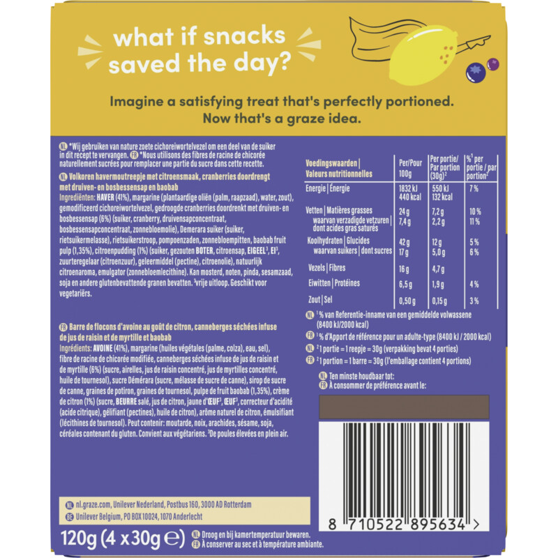 Een afbeelding van Graze Lively lemon superfood oat bites