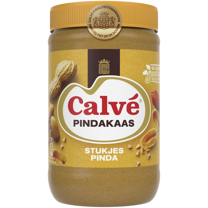 Een afbeelding van Calvé Pindakaas met stukjes pinda