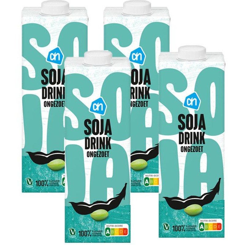 Een afbeelding van AH Soja drink ongezoet 4-pack