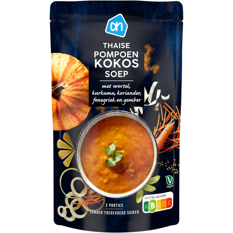Een afbeelding van AH Thaise pompoen kokos soep
