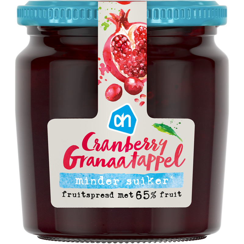 Een afbeelding van AH Cranberry granaatappel fruitspread
