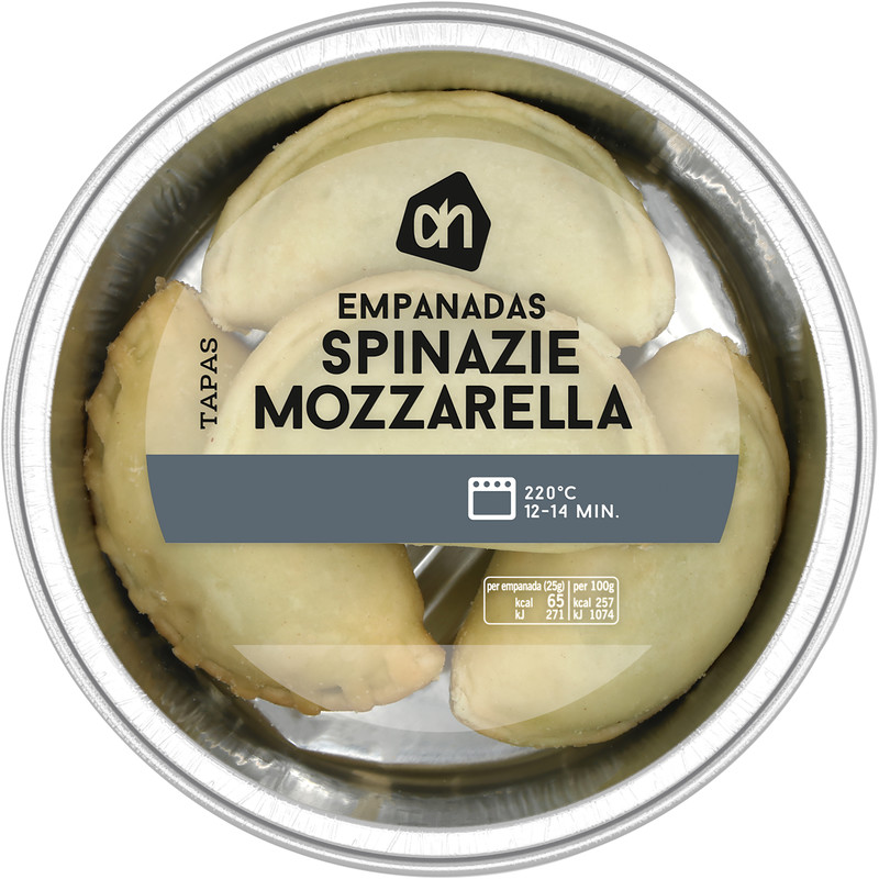 Een afbeelding van AH Empanadas spinazie mozzarella