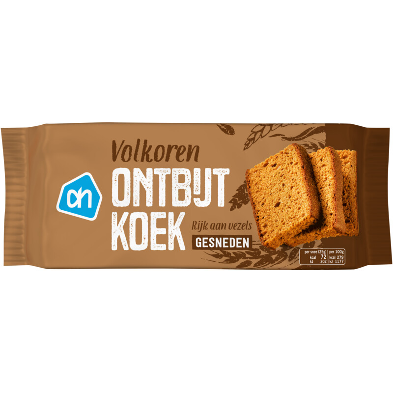 Een afbeelding van AH Ontbijtkoek volkoren gesneden