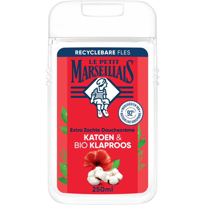 Een afbeelding van Le Petit Marseillais Douche cotton milk en bio poppy bel