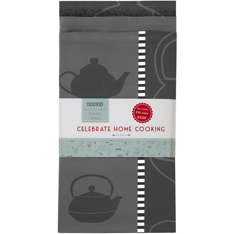 Een afbeelding van DDDDD Keukentextiel teapot grey