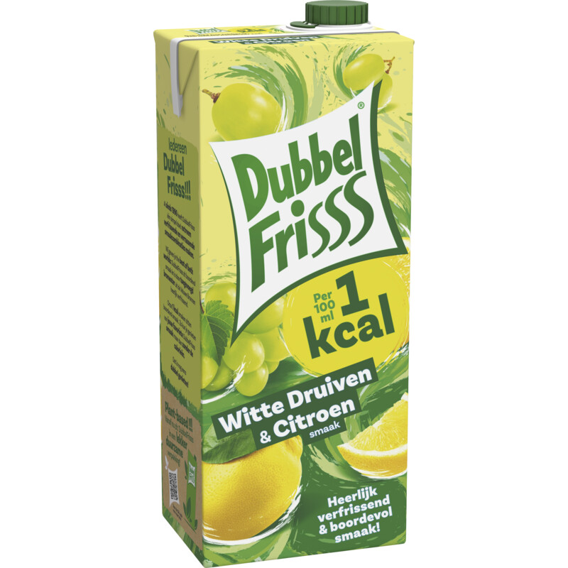 Een afbeelding van DubbelFrisss 1kcal Witte druiven & citroen