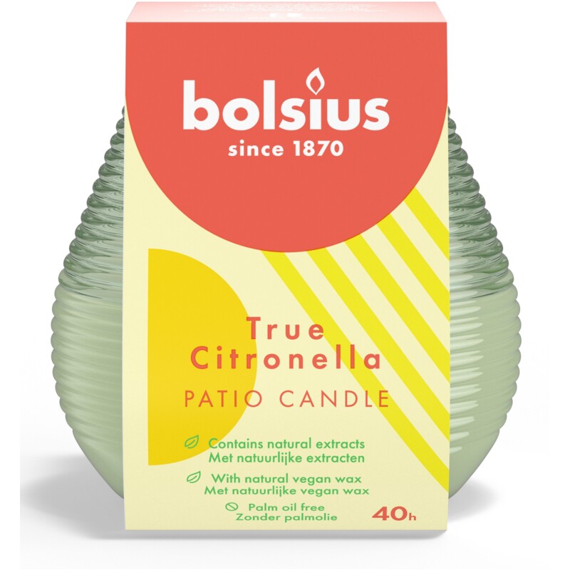 Een afbeelding van Bolsius True citronella patio candle groen