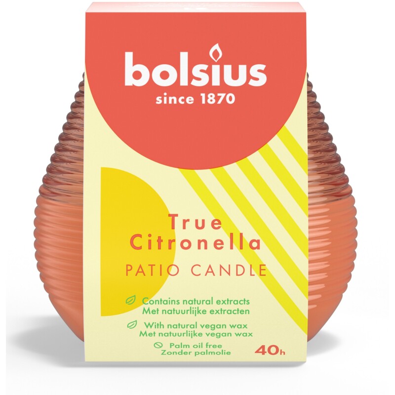 Een afbeelding van Bolsius True citronella patio candle koraal