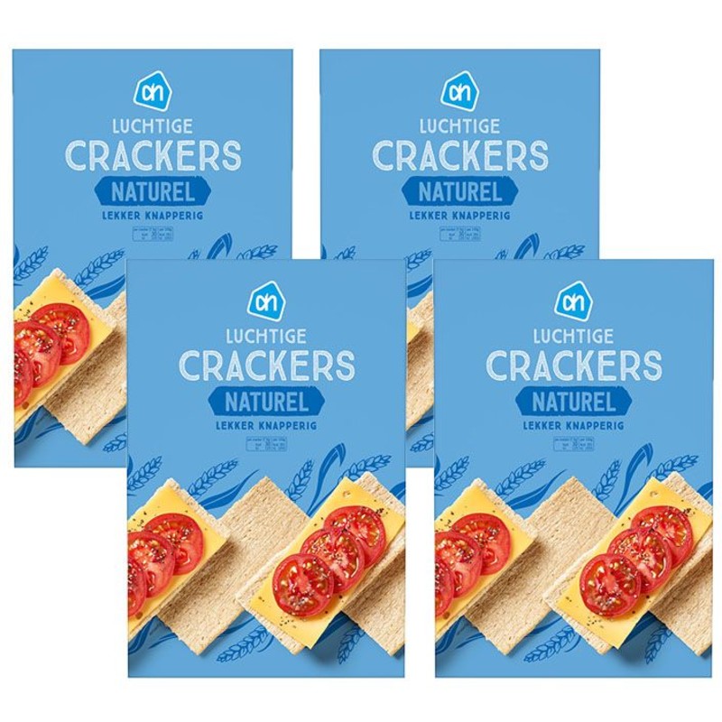 Een afbeelding van AH Luchtige crackers naturel 4-pack