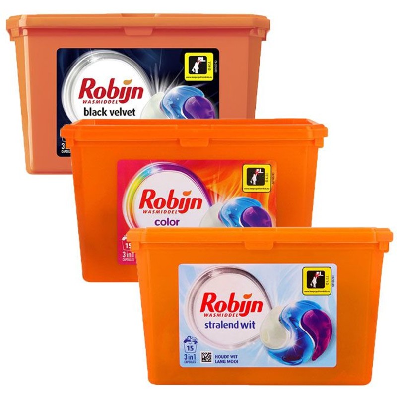 Een afbeelding van Robijn capsules mix voordeelverpakking 45x