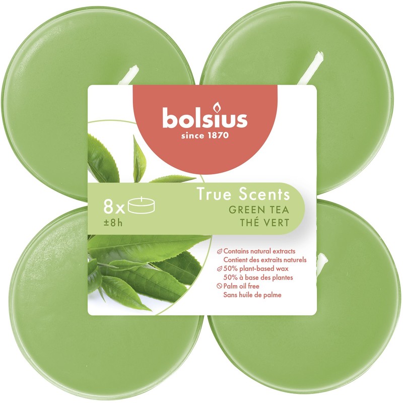 Een afbeelding van Bolsius Maxi geurtheelichten groene thee