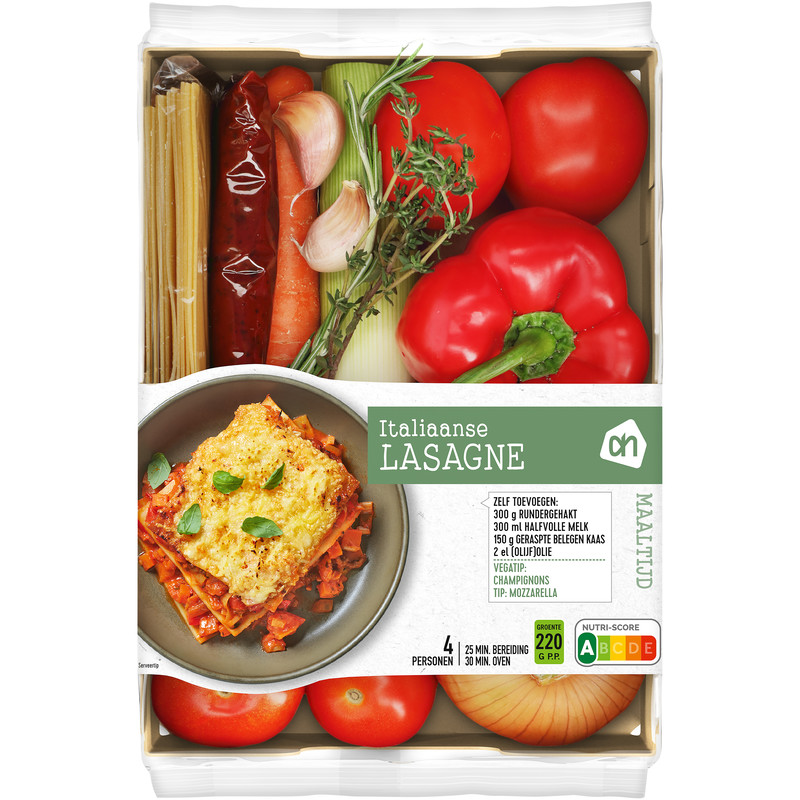 Een afbeelding van AH Italiaanse lasagne verspakket