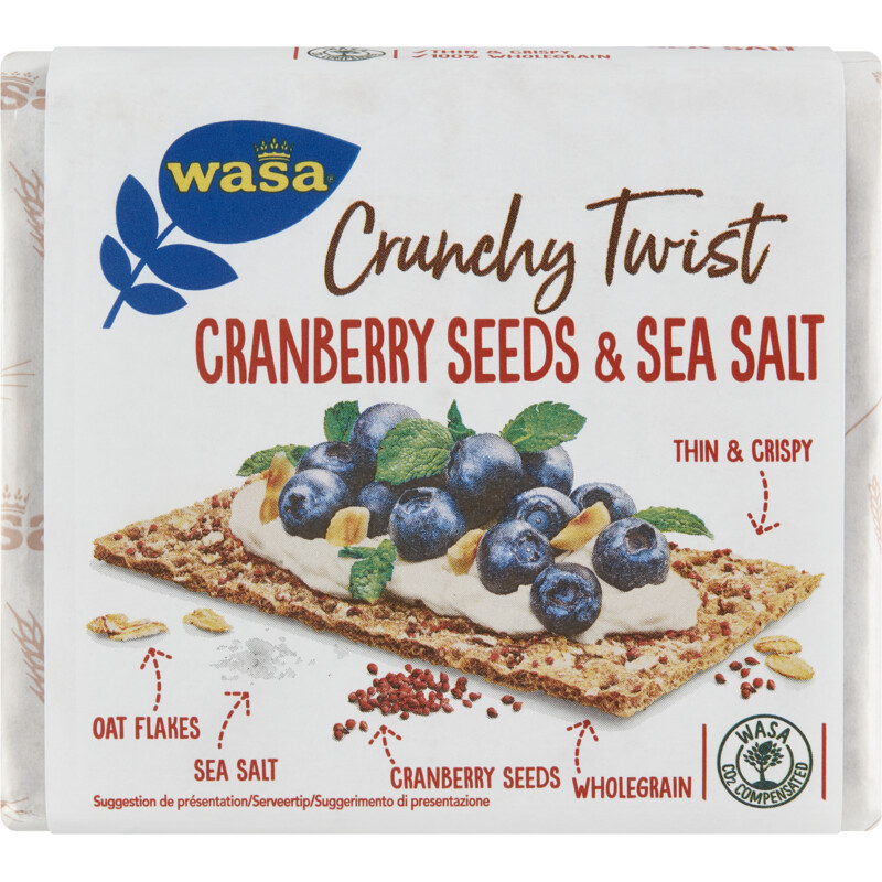 Een afbeelding van Wasa Crunchy twist cranberry seeds & sea salt