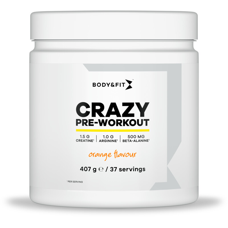 Een afbeelding van Body & Fit Crazy pre-workout orange