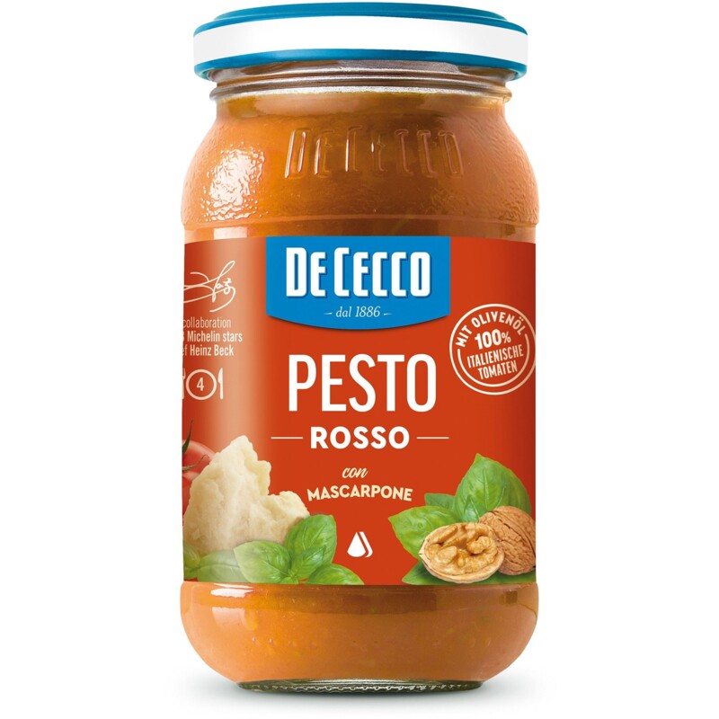 Een afbeelding van De Cecco Pesto rosso con mascarpone