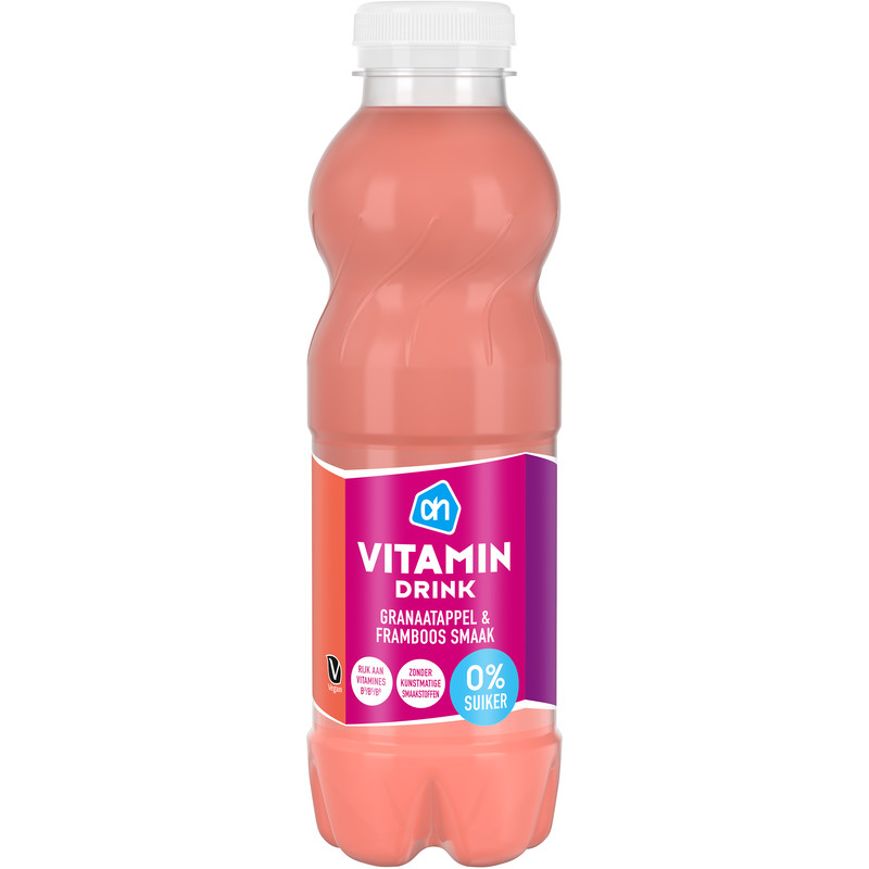 Een afbeelding van AH Vitamin drink framboos gran 0%