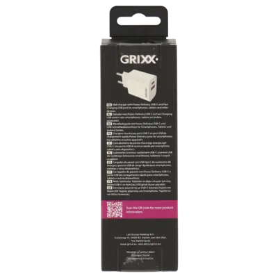 pdp-image-Grixx Charger USB-C en USB-A white