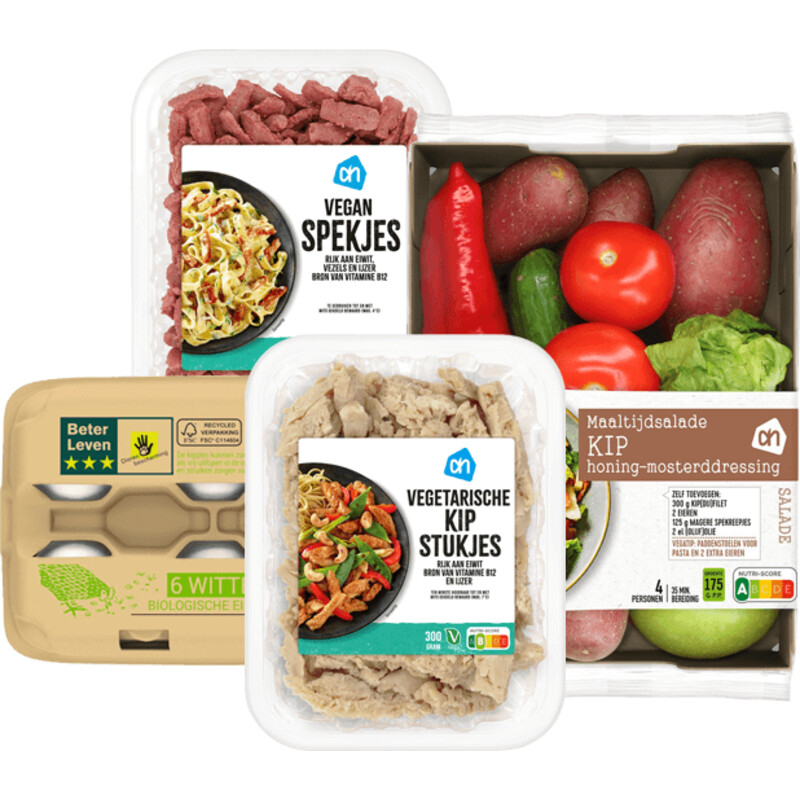 Een afbeelding van AH Maaltijdsalade vega kip verspakket compl