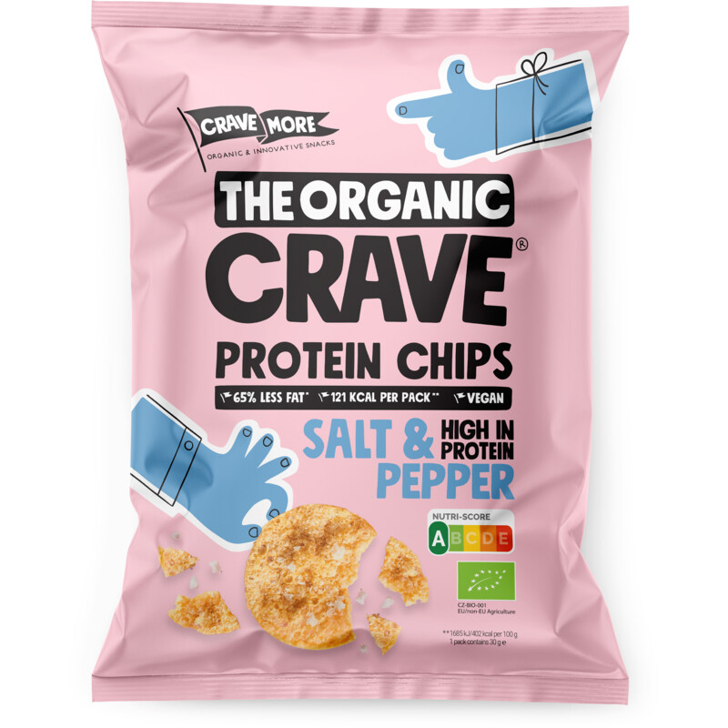 The Organic Crave Salt & pepper protein chips reserveren Albert Heijn
