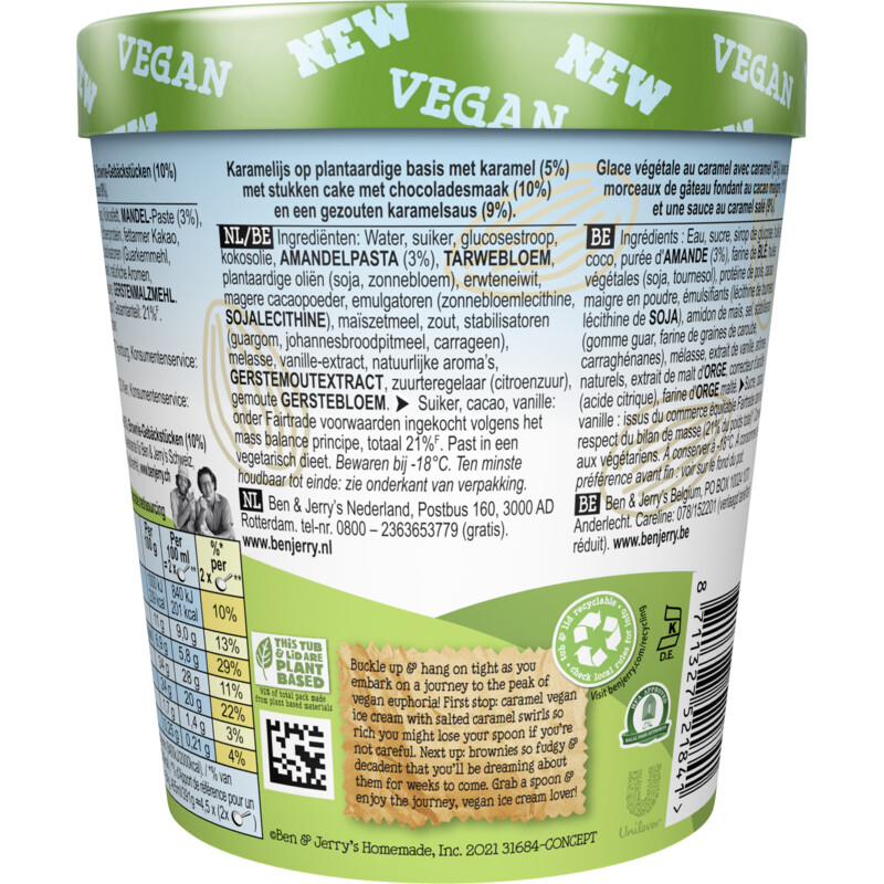 Een afbeelding van Ben & Jerry's Salted caramel brownie non-dairy