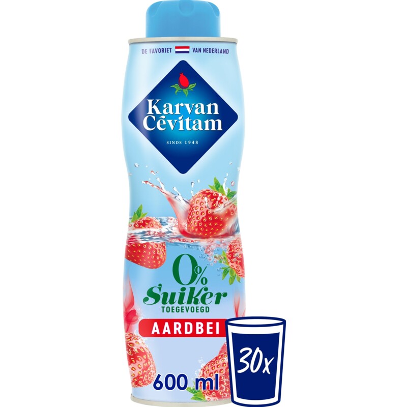 Een afbeelding van Karvan Cévitam 0% Suiker toegevoegd aardbei siroop