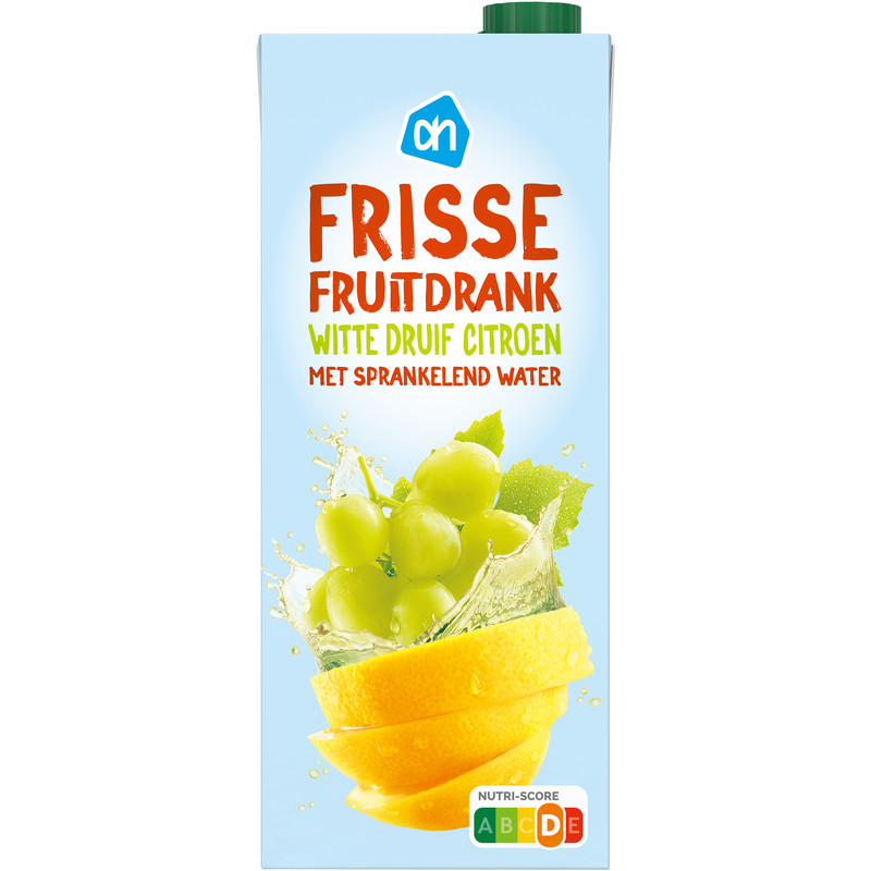 Een afbeelding van AH Frisse fruitdrank witte druif citroen