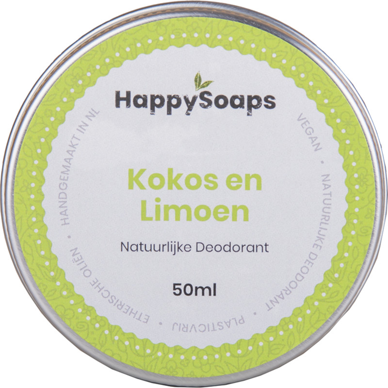Een afbeelding van HappySoaps Deodorant kokosnoot en limoen