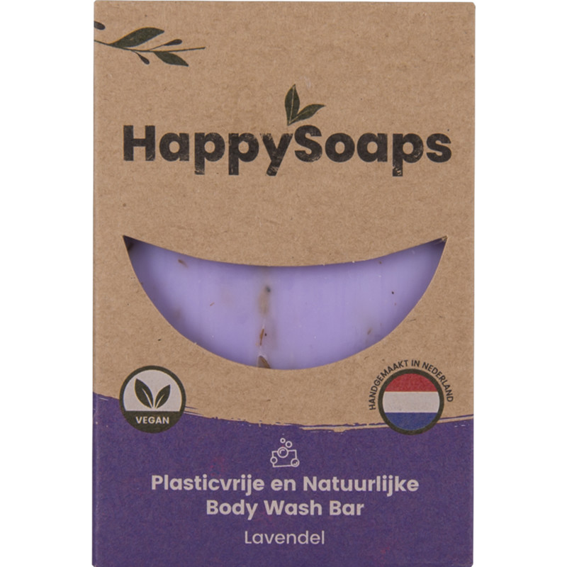 Een afbeelding van HappySoaps Happy body bar lavendel