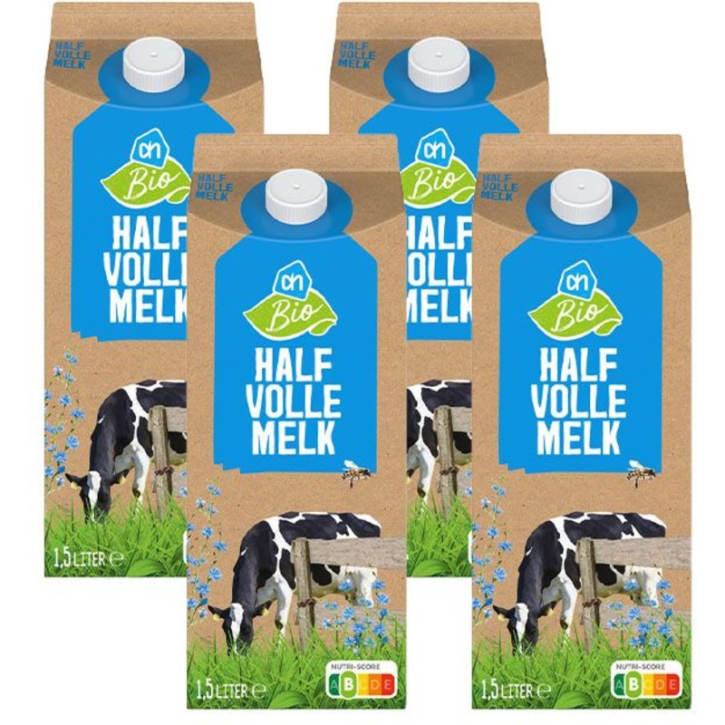 Een afbeelding van AH Biologisch Halfvolle melk 4-pack