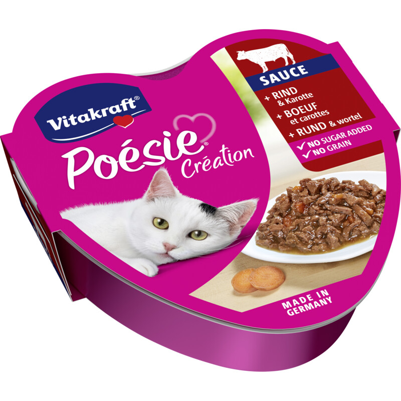 Een afbeelding van Vitakraft Poesie creation rund & wortel in saus